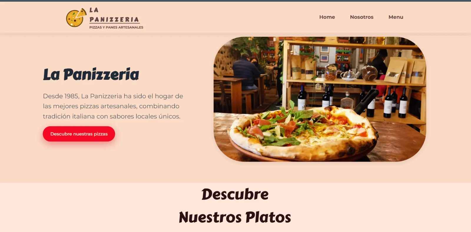 Sitio web de La Panizzeria