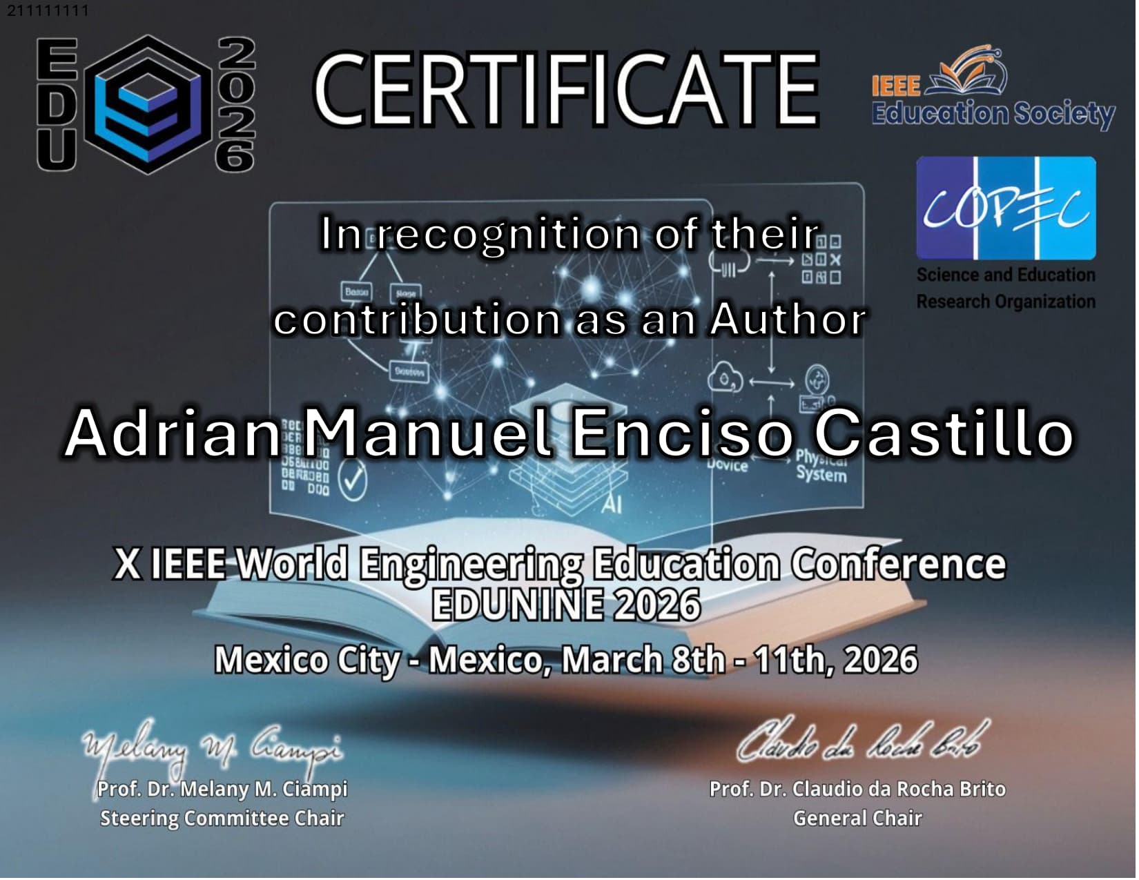 Autor & Expositor - IEEE EDUNINE 2026